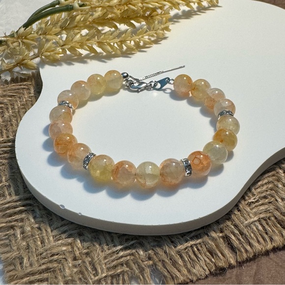 Peach Glow Beaded Bracelet - Picture 4 of 5